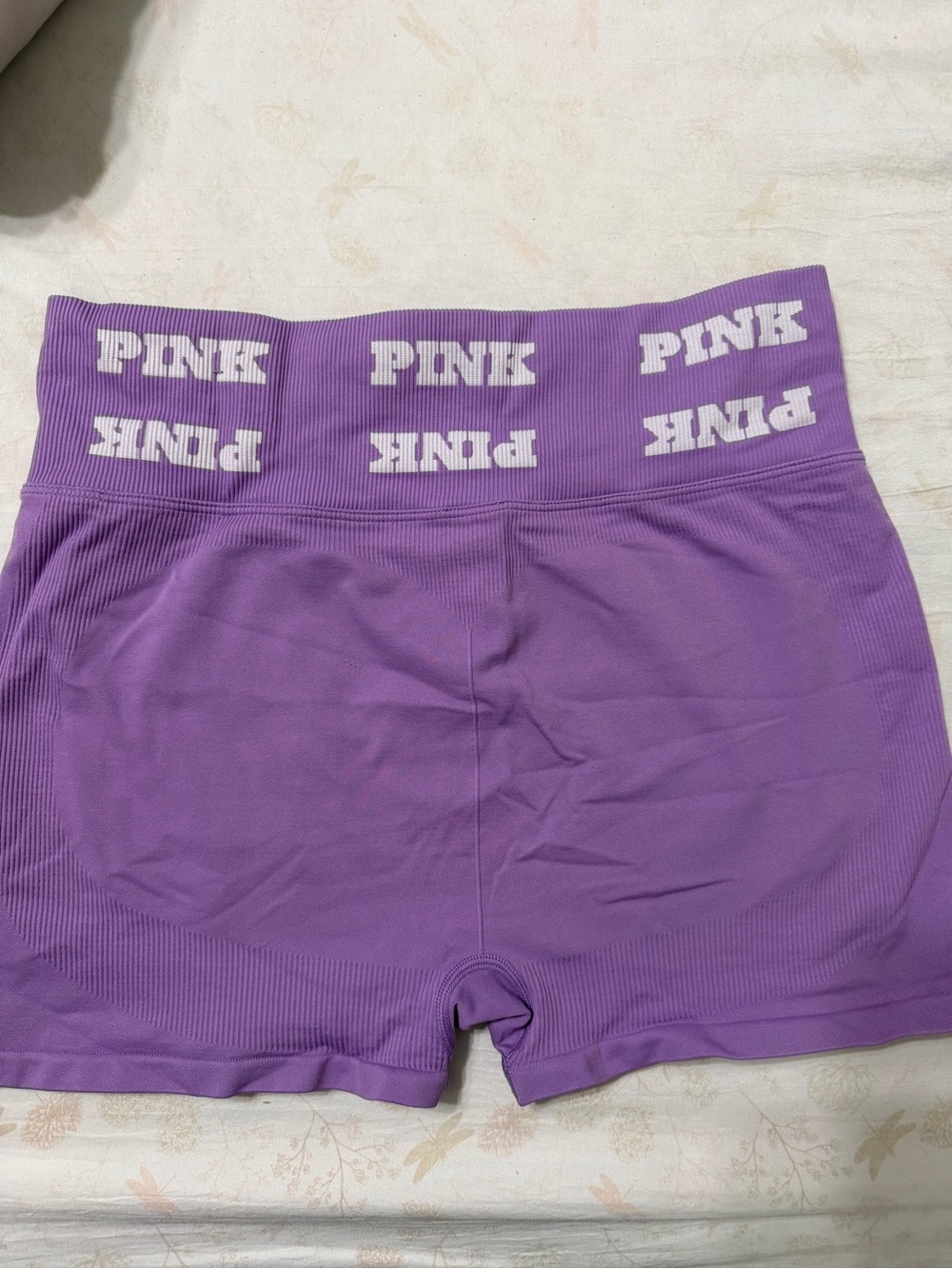 PINK Victoria's Secret Ribbed High-Waist Purple Bike Shorts